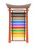 Karate belts display stand or wooden rack, ranks