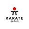 Karate black belt Japan logo icon vector illustration design taekwondo mix muscle art , muay thai