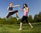 Karate fight between young girls