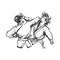 karate fighter hit on head of others player vector design.