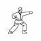 Karate fighter icon, outline style