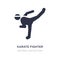 karate fighter icon on white background. Simple element illustration from Sports concept