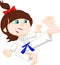 Karate girl cartoon