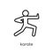 Karate icon. Trendy modern flat linear vector Karate icon on white background from thin line sport collection