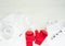 Karate, Judo, TaeKwonDo uniform and gloves on on white background