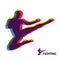 Karate Jump Kick. Fighter. Human Body. Sport Symbol. Design Element. Martial Arts