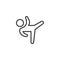 Karate kick line icon