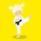 Karate Kid Girt Blond Leg Up 07