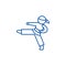 Karate line icon concept. Karate flat  vector symbol, sign, outline illustration.