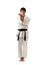Karate male fighter young isolated white backgroun