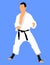 Karate man fighter in kimono, .