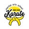 Karate Martial Arts School Banner or Label with Kimono Belt and Typography on White Background. Emblem for Fighting Club