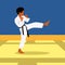 Karate martial arts tae kwon do dojo vector