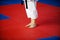 Karate practitioner on competition floor