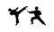 karate sparring silhouette. karate sparring simple isolated icon
