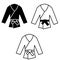 Karate suit icon on white background. outline kimono vector icon. judo uniform symbol. Martial arts sign. flat style