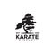 Karate training academy logo design template