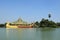 Karaweik temple in Kandawgyi lake, RangÃºn, Myanmar