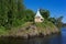 Karelia / Russia - 02.07.2017. Lake Ladoga Valaam Islands. Chapel on the coast