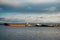 Karelia. Ships on the Onega Lake in Petrozavodsk. November 14, 2017