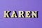 Karen, slang word as banner headline