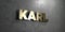 Karl - Gold sign mounted on glossy marble wall - 3D rendered royalty free stock illustration