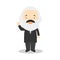 Karl Marx cartoon character. Vector Illustration.