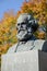 Karl Marx\'s bust in autumn. Kaliningrad, Russia