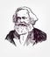 Karl Marx vector sketch portrait isolated