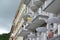 KARLOVY VARY, CZECH REPUBLIC. A fragment of the facade of Hotel Elefant is white