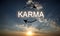 Karma concept. View of beautiful sky at sunrise