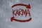 karma graffiti on the wall