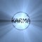 Karma letter Buddhism sign light flare