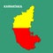 Karnataka map with colored flag