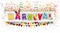 Karneval Colored Confetti White Festoons Paper Banner