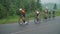 Karpaty, Ukaraine - 28.09.2023: A group of cyclists in turn, compete with each other in bicycle races. Bicycle race