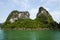 Karst formations in Halong Bay