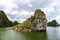 Karst formations in Halong Bay, Vietnam, in the gulf of Tonkin.