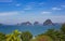 Karst islands of Phang-Nga Bay, Thailand. View from Tub Kaek Beach, Krabi