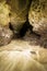 Karst limestone cave structure of tropical beach at island with