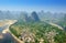 Karst mountain landscape in Yangshuo Guilin,