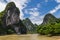 Karst mountains and limestone peaks of Li river in China