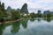 Karst mountains reflected in Yulong river