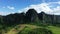 Karst peaks in the mountains amidst the tropical jungle