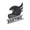 Karting club or kart races sport helmet vector template icon