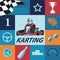 Karting Infographic set in blue colors