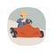 Karting isolated cartoon vector illustration.