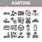 Karting Motorsport Collection Icons Set Vector