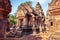 Karuda Bird Gardians Carvings at Banteay Srei Red Sandstone Temple, Cambodia