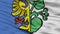 Karwina Flag City Flag, Czech Republic, Closeup View